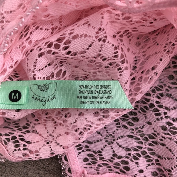 Honeydew Intimates Pink laced body suit size M - Picture 7 of 7